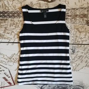 INC Black & White Tank Top - Size L